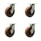 Service Caster 8'' Heavy Duty High Temp Phenolic Swivel Caster Set with 2 Swivel Locks, 4PK CRAN-SCC-KP92S830-PHRHT-BSL-2-S-2 - alternate 1